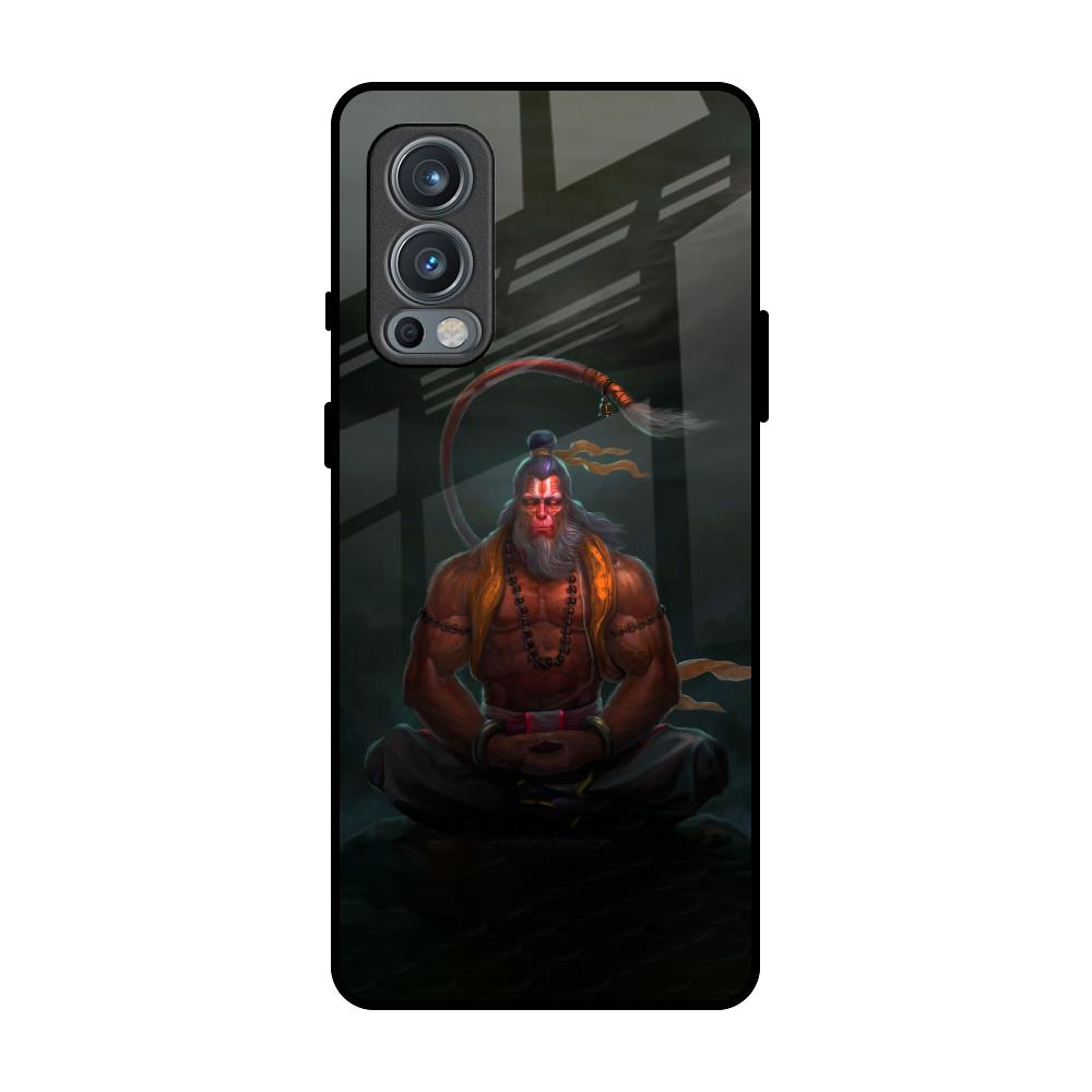 Lord Hanuman Animated OnePlus Nord 2 Glass Back Cover Online
