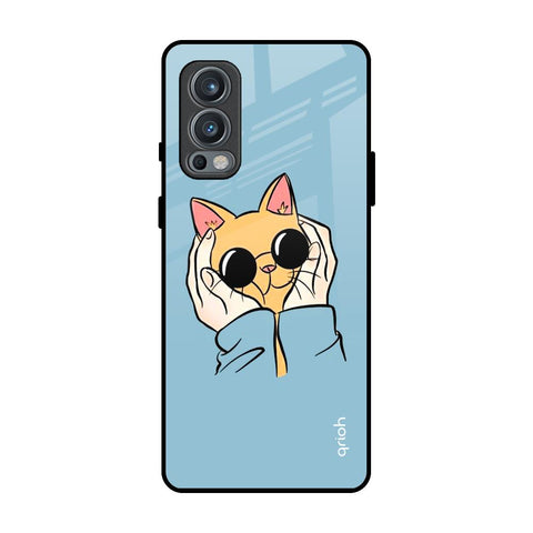 Adorable Cute Kitty OnePlus Nord 2 Glass Back Cover Online