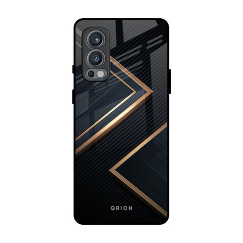 Sleek Golden & Navy OnePlus Nord 2 Glass Back Cover Online