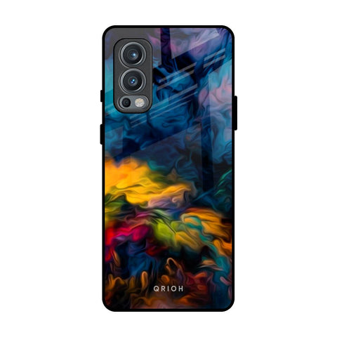 Multicolor Oil Painting OnePlus Nord 2 Glass Back Cover Online