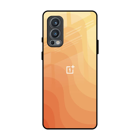 Orange Curve Pattern OnePlus Nord 2 Glass Back Cover Online