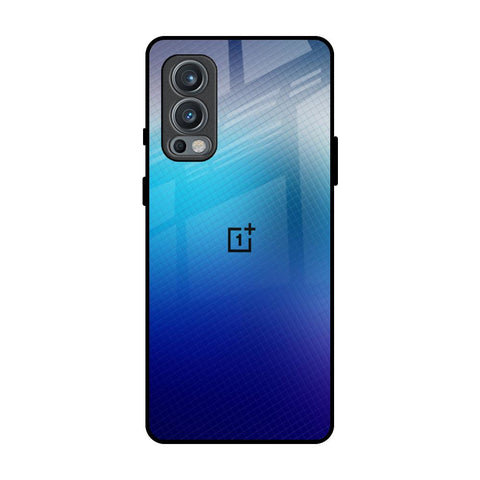 Blue Rhombus Pattern OnePlus Nord 2 Glass Back Cover Online