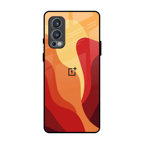 Magma Color Pattern OnePlus Nord 2 Glass Back Cover Online