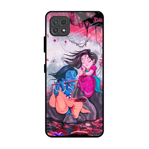 Radha Krishna Art Samsung Galaxy A22 5G Glass Back Cover Online