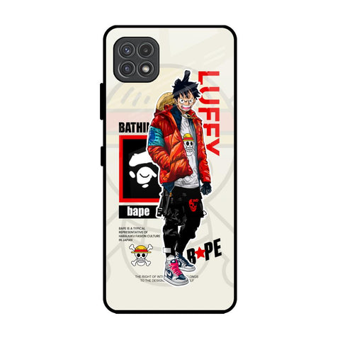 Bape Luffy Samsung Galaxy A22 5G Glass Back Cover Online