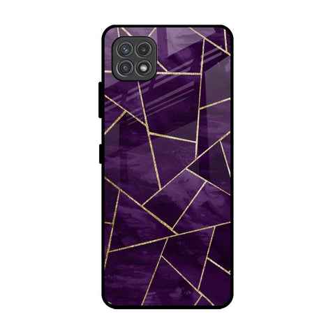 Geometric Purple Samsung Galaxy A22 5G Glass Back Cover Online