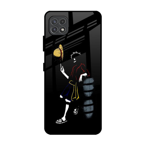 Luffy Line Art Samsung Galaxy A22 5G Glass Back Cover Online