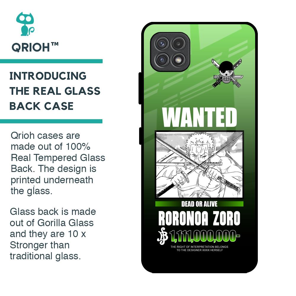 Zoro Wanted Glass Case for Samsung Galaxy A22 5G