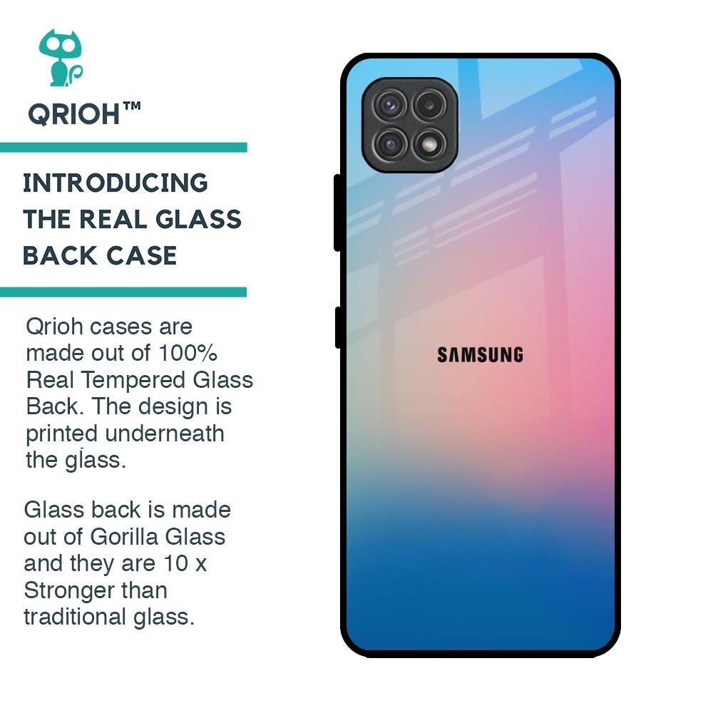 Blue & Pink Ombre Glass case for Samsung Galaxy A22 5G