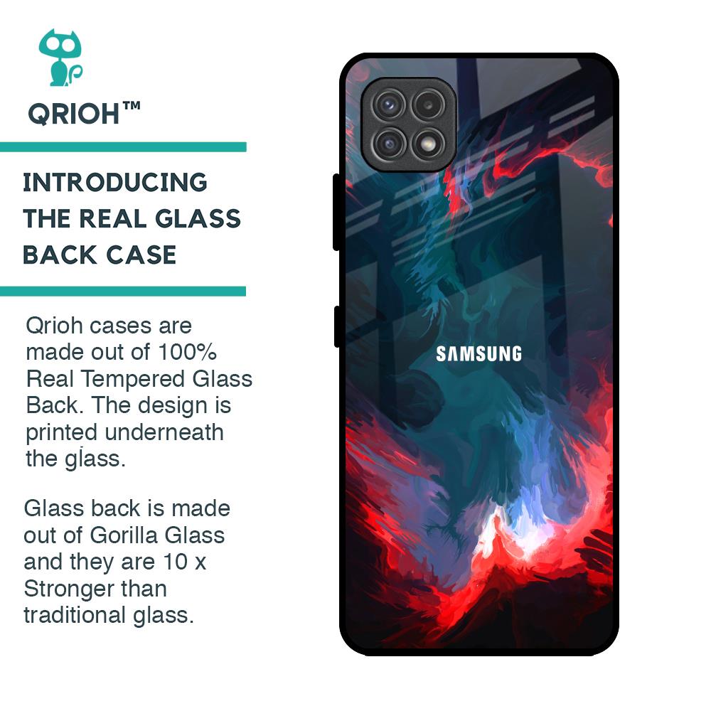 Brush Art Glass Case For Samsung Galaxy A22 5G