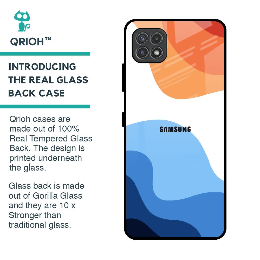 Wavy Color Pattern Glass Case for Samsung Galaxy A22 5G