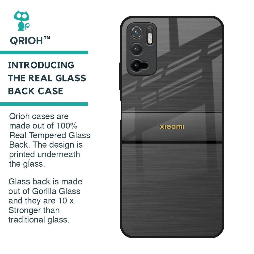 Grey Metallic Glass Case For Redmi Note 10T 5G