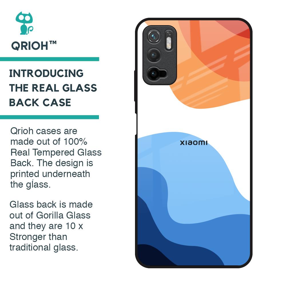 Wavy Color Pattern Glass Case for Redmi Note 10T 5G