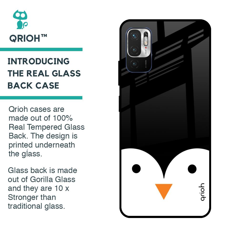 Cute Penguin Glass Case for Redmi Note 10T 5G