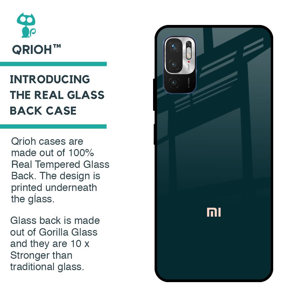Hunter Green Glass Case For Redmi Note 10T 5G