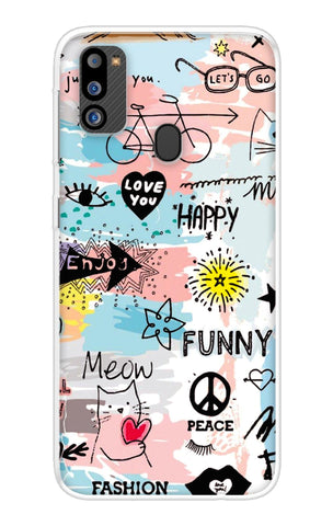 Happy Doodle Samsung Galaxy M21 2021 Back Cover