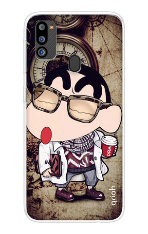 Nerdy Shinchan Samsung Galaxy M21 2021 Back Cover