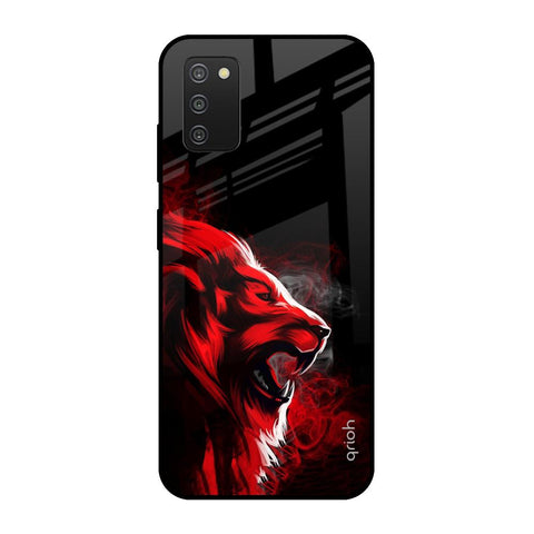 Red Angry Lion Samsung Galaxy A03s Glass Cases & Covers Online