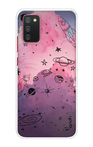 Space Doodles Art Samsung Galaxy A03s Back Cover