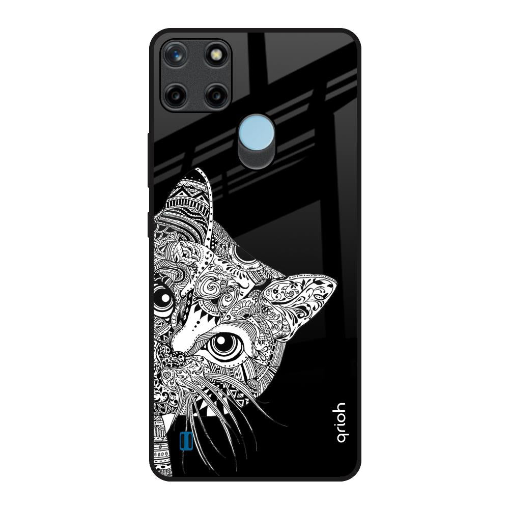 Kitten Mandala Realme C21Y Glass Back Cover Online
