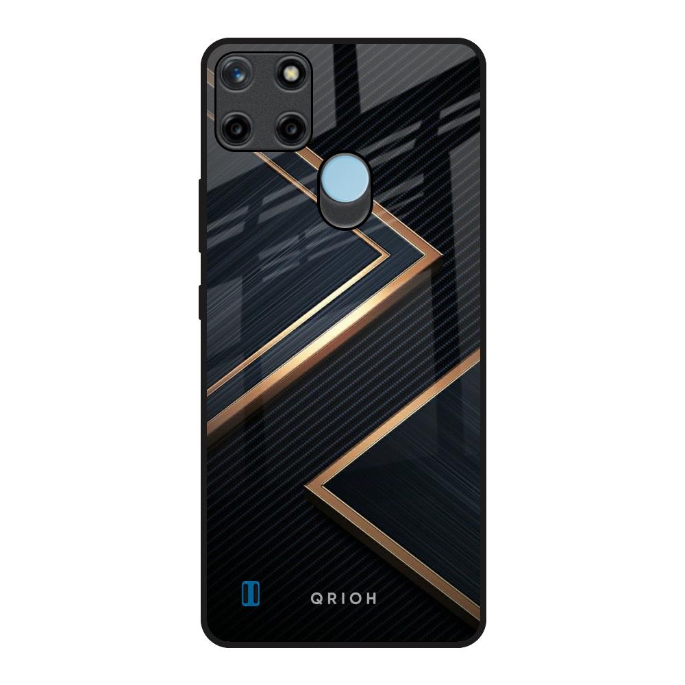 Sleek Golden & Navy Realme C21Y Glass Back Cover Online