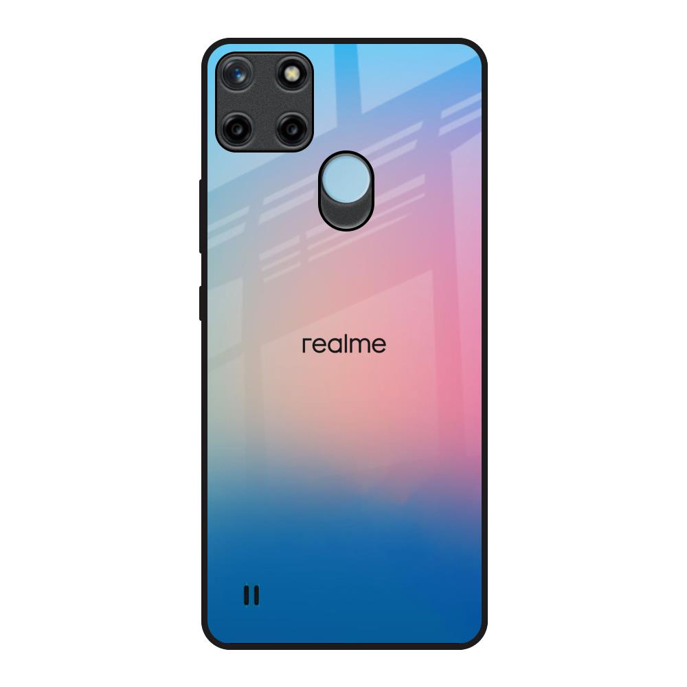 Blue & Pink Ombre Realme C21Y Glass Back Cover Online