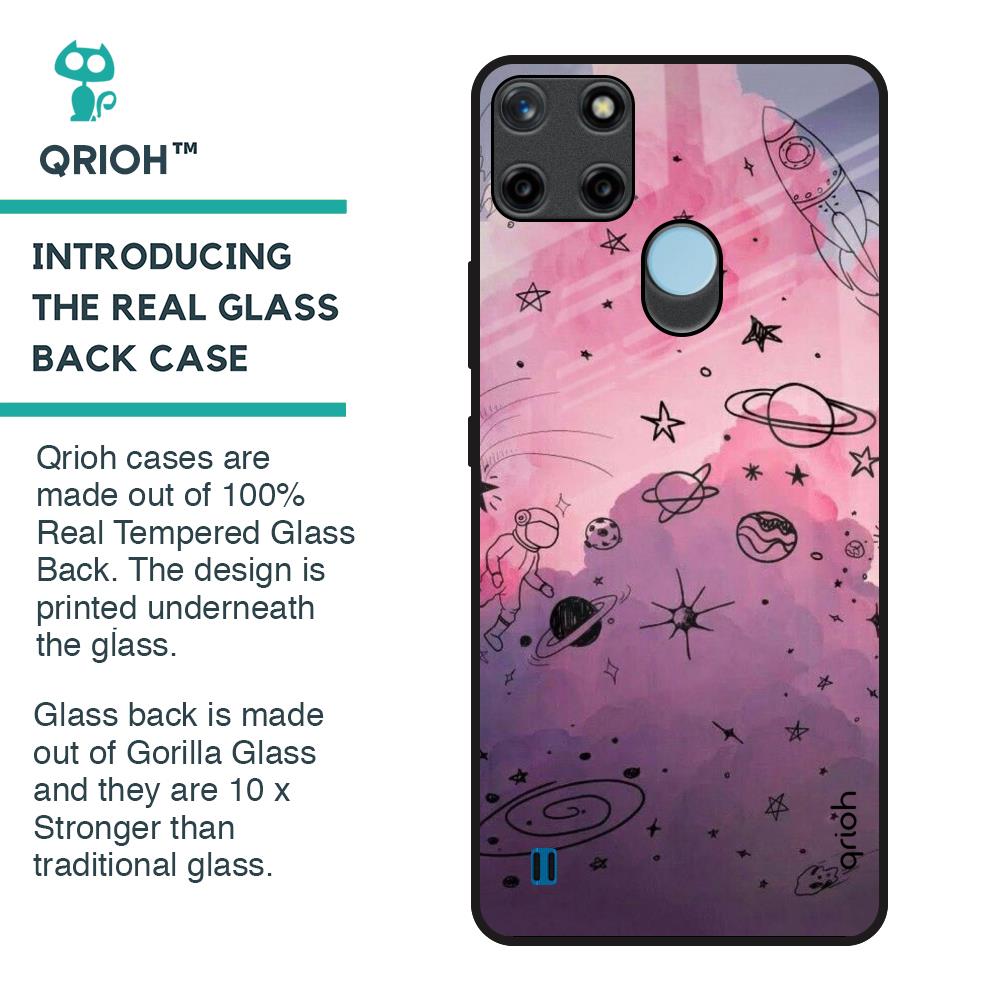 Space Doodles Glass Case for Realme C21Y