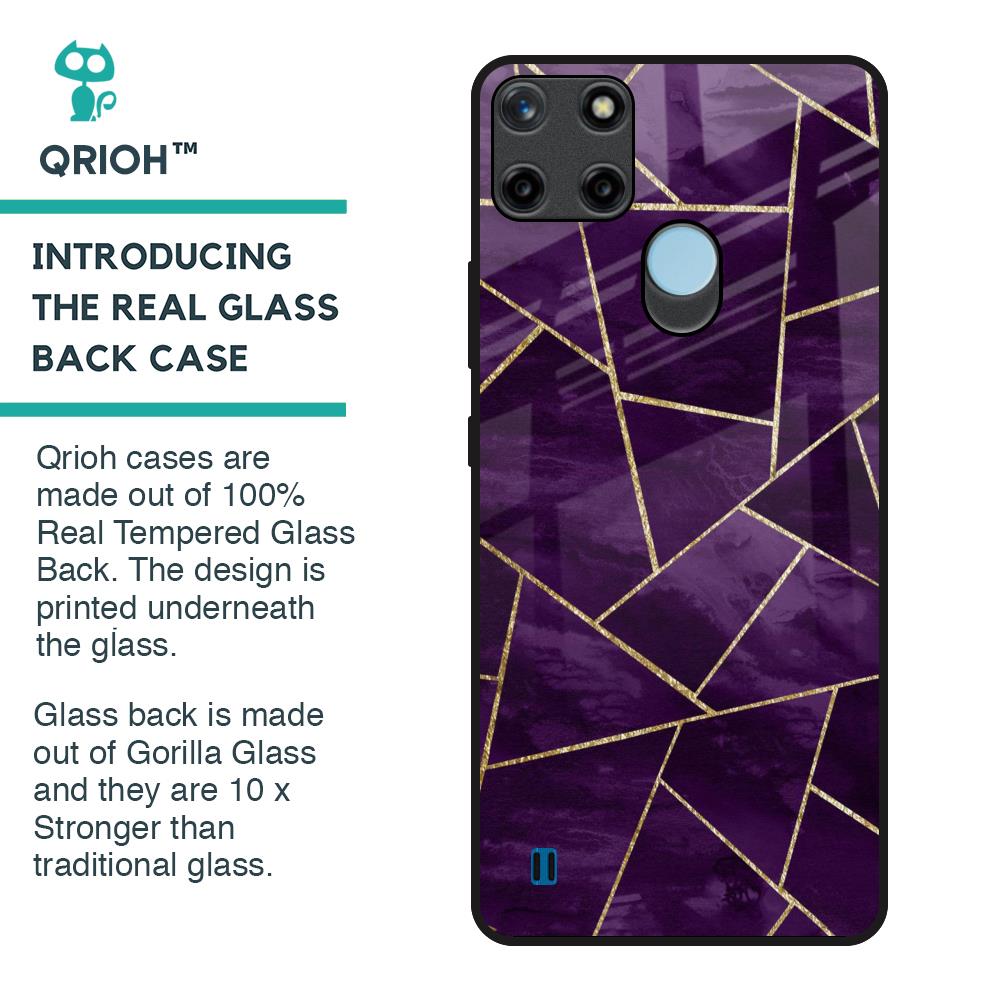 Geometric Purple Glass Case For Realme C21Y