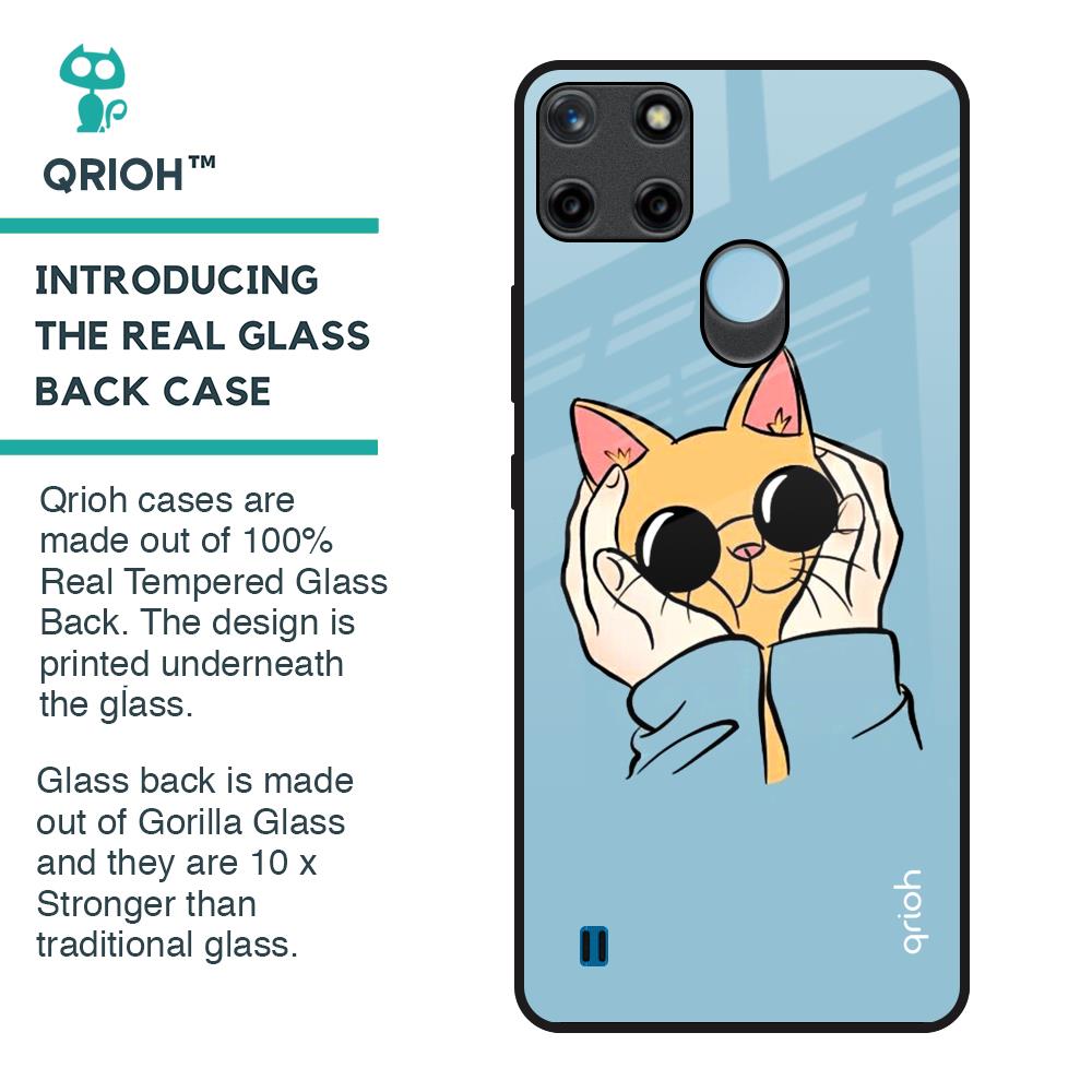 Adorable Cute Kitty Glass Case For Realme C21Y