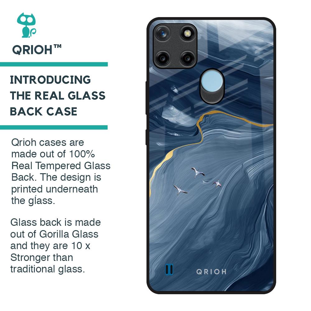 Deep Ocean Marble Glass Case for Realme C21Y