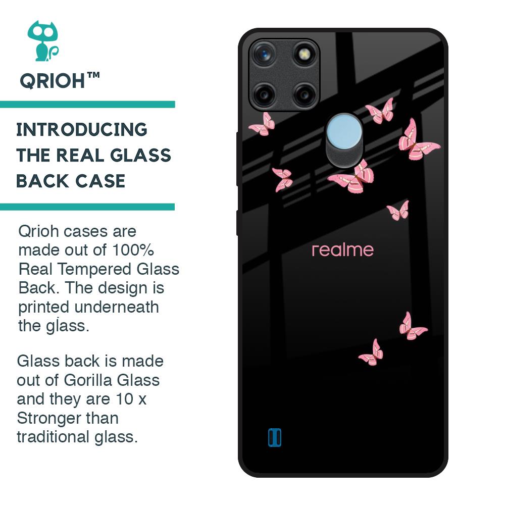 Fly Butterfly Glass Case for Realme C21Y