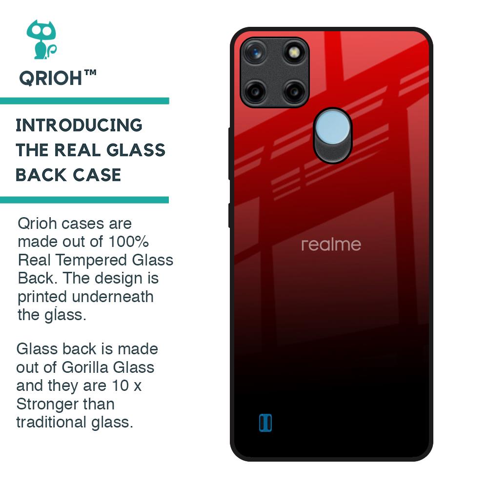 Maroon Faded Glass Case for Realme C21Y