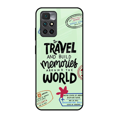 Travel Stamps Redmi 10 Prime Glass Back Cover Online