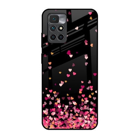 Heart Rain Fall Redmi 10 Prime Glass Back Cover Online