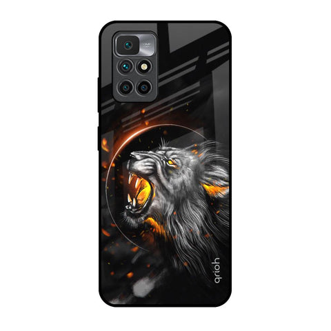 Aggressive Lion Redmi 10 Prime Glass Back Cover Online