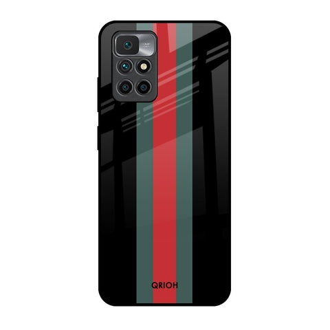 Vertical Stripes Redmi 10 Prime Glass Back Cover Online