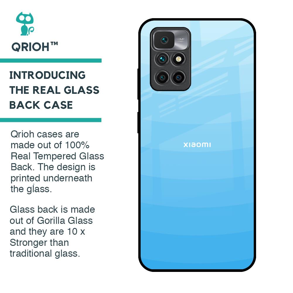 Wavy Blue Pattern Glass Case for Redmi 10 Prime