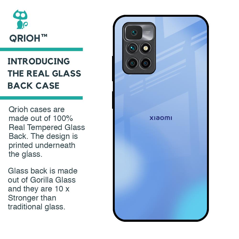 Vibrant Blue Texture Glass Case for Redmi 10 Prime