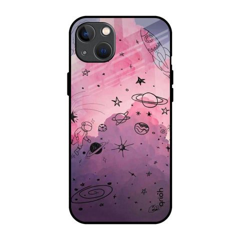 Space Doodles iPhone 13 Glass Back Cover Online