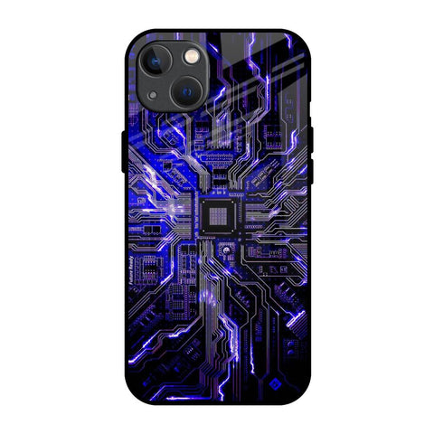 Techno Color Pattern iPhone 13 Glass Back Cover Online