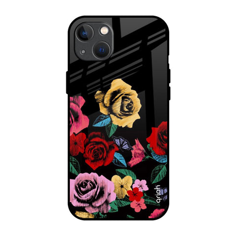 Floral Decorative iPhone 13 Glass Back Cover Online