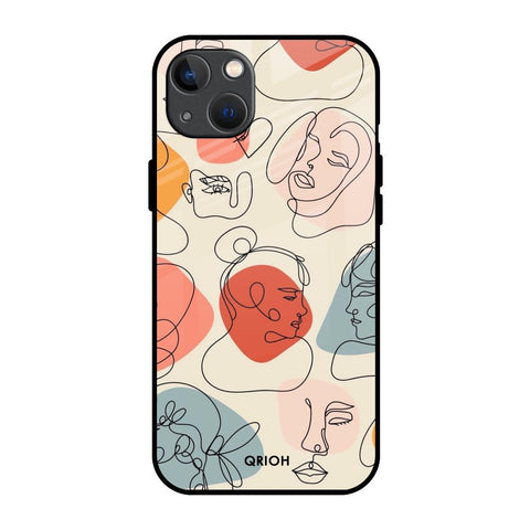Abstract Faces iPhone 13 Glass Back Cover Online