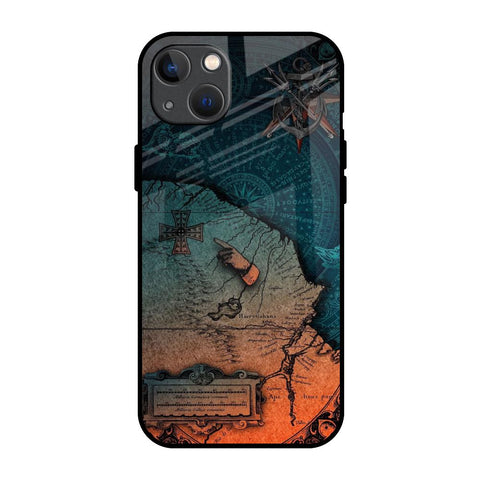 Geographical Map iPhone 13 Glass Back Cover Online
