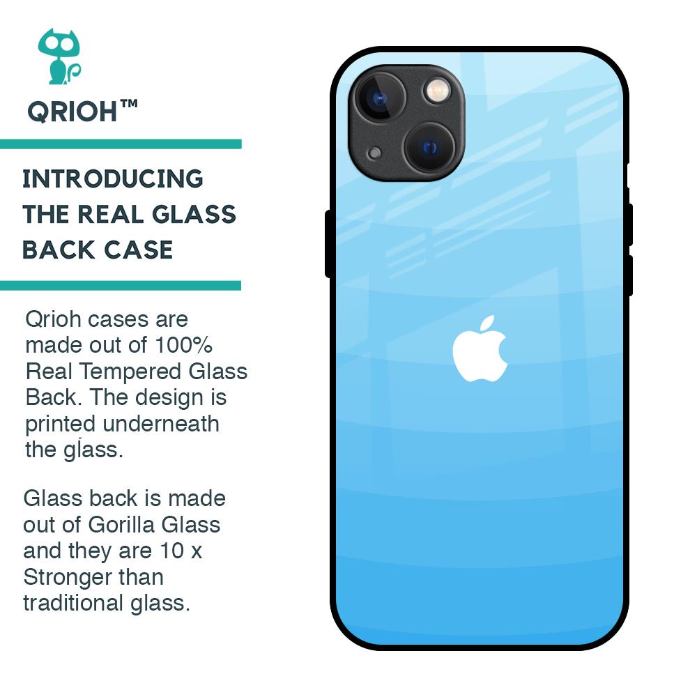 Wavy Blue Pattern Glass Case for iPhone 13