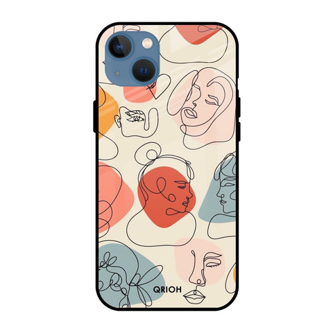 Abstract Faces Apple iPhone 13 Glass Cases & Covers Online
