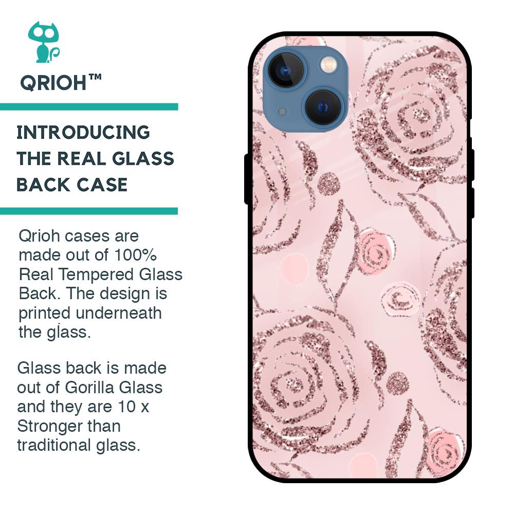 Shimmer Roses Glass case for iPhone 13
