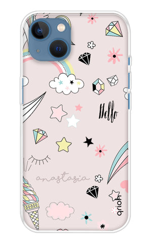 Unicorn Doodle iPhone 13 Back Cover