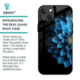 Half Blue Flower Glass Case for iPhone 13 mini