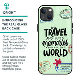 Travel Stamps Glass Case for iPhone 13 mini