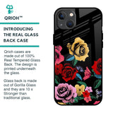 Floral Decorative Glass Case For iPhone 13 mini